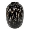 Florero Wason de vidrio animal print negro 30cm