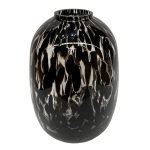 Florero Wason de vidrio animal print negro 30cm