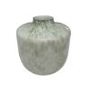 Florero Kimy de vidrio acabado mármol blanco/verde 22cm