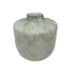 Florero Kimy de vidrio acabado mármol blanco/verde 22cm