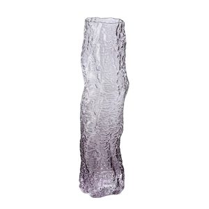 Florero de vidrio High con textura y degradado morado 40cm