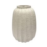 Florero Zoe de piedra mineral blanco 50cm