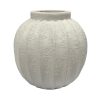 Florero Zoe de piedra mineral blanco 30cm