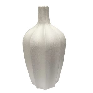 Florero Éxodo de piedra mineral blanco 70cm
