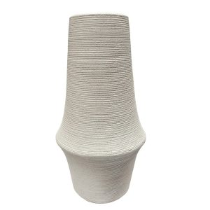 Jarrón alto Eira de cerámica blanco 70cm
