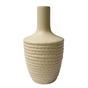 Florero Zed de cerámica crema 20cm