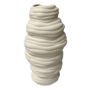 Florero Nova de cerámica blanca 30cm