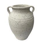 Jarrón Grove de cerámica blanco efecto arenado 51cm