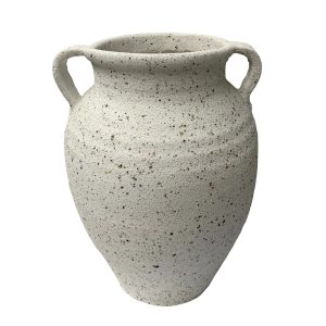 Jarrón Grove de cerámica blanco efecto arenado 51cm