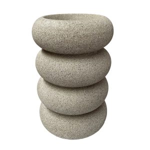 Florero Pure de piedra mineral gris 65cm