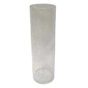 Florero Lior de vidrio clear craquelado 40cm