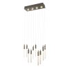 Lámpara LED colgante Alter gris con cristales 30W + 4L GU10