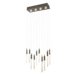 Lámpara LED colgante Alter gris con cristales 30W + 4L GU10