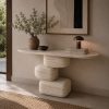 Consola Nébora con acabado travertino beige