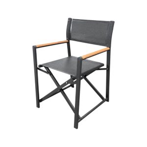 Silla de exterior plegable Kai aluminio gris oscuro+ madera