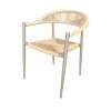 Silla de exterior Dante de aluminio taupe + PE rattan