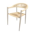 Silla de exterior Dante de aluminio taupe + PE rattan