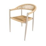 Silla de exterior Dante aluminio taupe + PE rattan