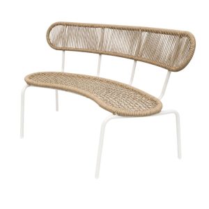 Loveseat de exterior Bali aluminio beige + PE rattan