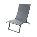 Silla plegable Burg de aluminio y textilene gris oscuro