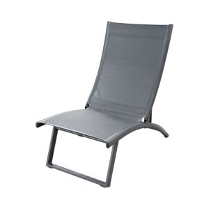 Silla plegable Burg de aluminio y textilene gris oscuro