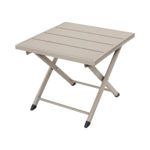 Mesa auxiliar plegable Burg de aluminio taupe