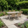 Set comedor exterior Noah 6P aluminio taupe + PE rattan