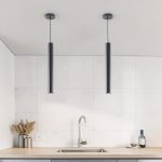 Lámpara colgante GU10 Auralis aluminio negro 60cm