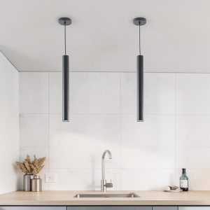 Lámpara colgante GU10 Auralis aluminio negro 60cm
