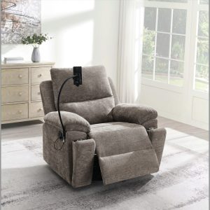 Reclinable Tasha café mecedor+giratorio c/soporte de celular