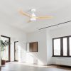 Ventilador Smart Malaga 52" Blanco/maple c/control +led 3CCT