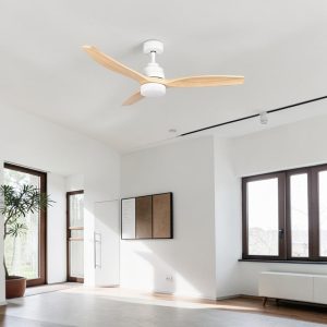 Ventilador Smart Malaga 52" Blanco/maple c/control +led 3CCT