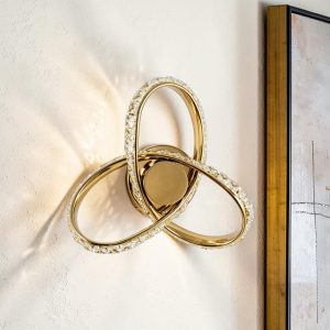 Aplique LED de pared Lusy dorado 3CCT 12W