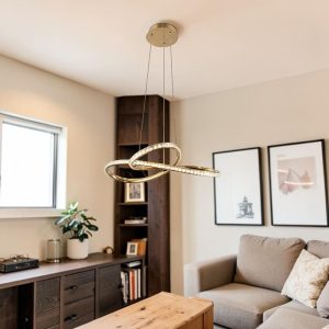Lámpara LED colgante Lusy dorado 3CCT 40W