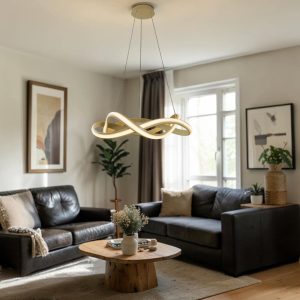 Lámpra LED colgante Ahra dorado 3CCT 46W