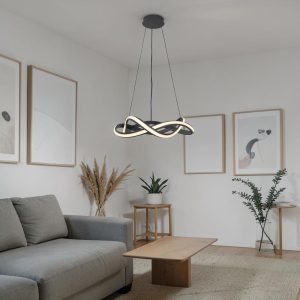 Lámpara LED colgante Ahra negro 3CCT 46W