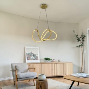 Lámpara LED colgante Kory dorado luz cálida 30W