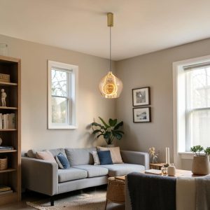 Lámpara LED colgante Eva ámbar luz cálida 10W