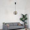 Lámpara LED colgante Tamara negro vidrio smoke luz cálida 5W