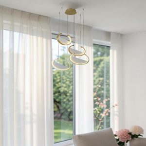 Lámpara LED colgante Novo dorado luz cálida 80W