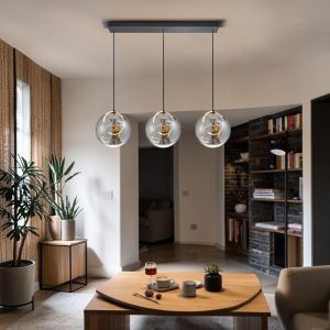 Lámpara LED colgante Tamara negro/smoke luz cálida 15W