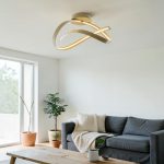Lámpara LED de tumbado Zen dorado luz cálida 26W