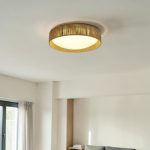 Lámpara LED de tumbado Maui soga natural luz cálida 30W