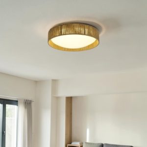 Lámpara LED de tumbado Maui soga natural luz cálida 30W