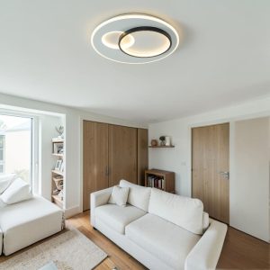 Lámpara LED de tumbado Morys blanco y negro 3CCT 40W