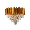 LAMPARA DE TUMBADO SARA METAL DORADO CRISTAL CLEAR 6L E14 240W 50X50X39CM