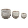 Set x3 de maceteros de piedra mineral con textura