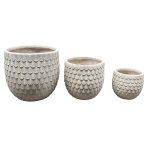 Set x3 de maceteros de piedra mineral con textura