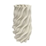 Florero 30cm Twister de cerámica blanco