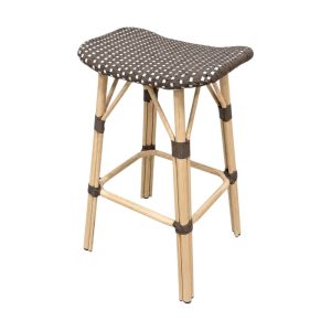 Taburete sin respaldar Gael aluminio taupe + PE rattan